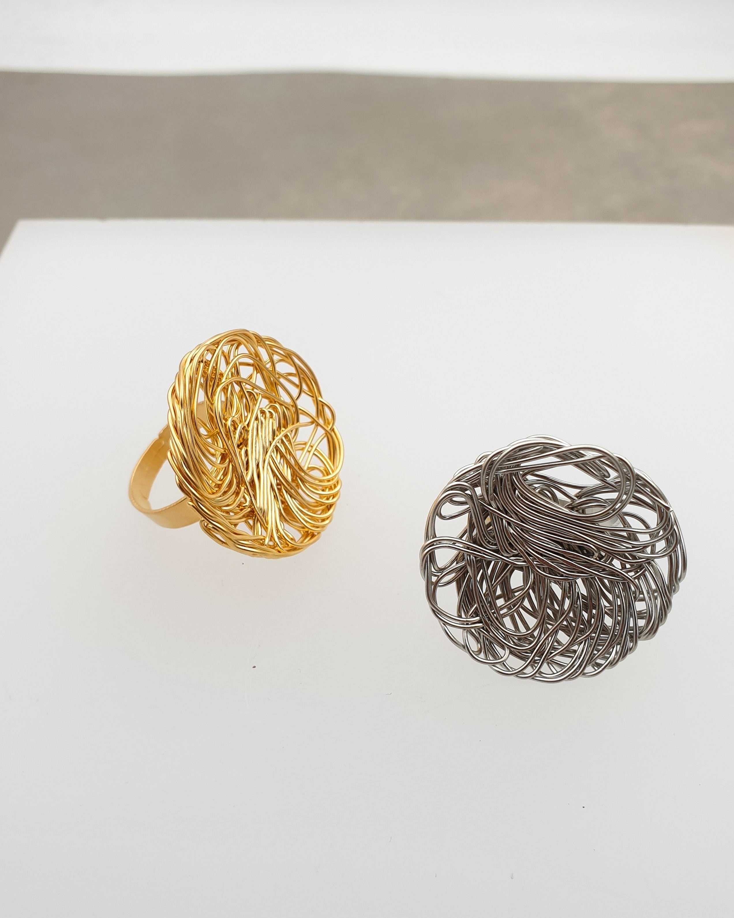 טבעת סבך קעור כסף