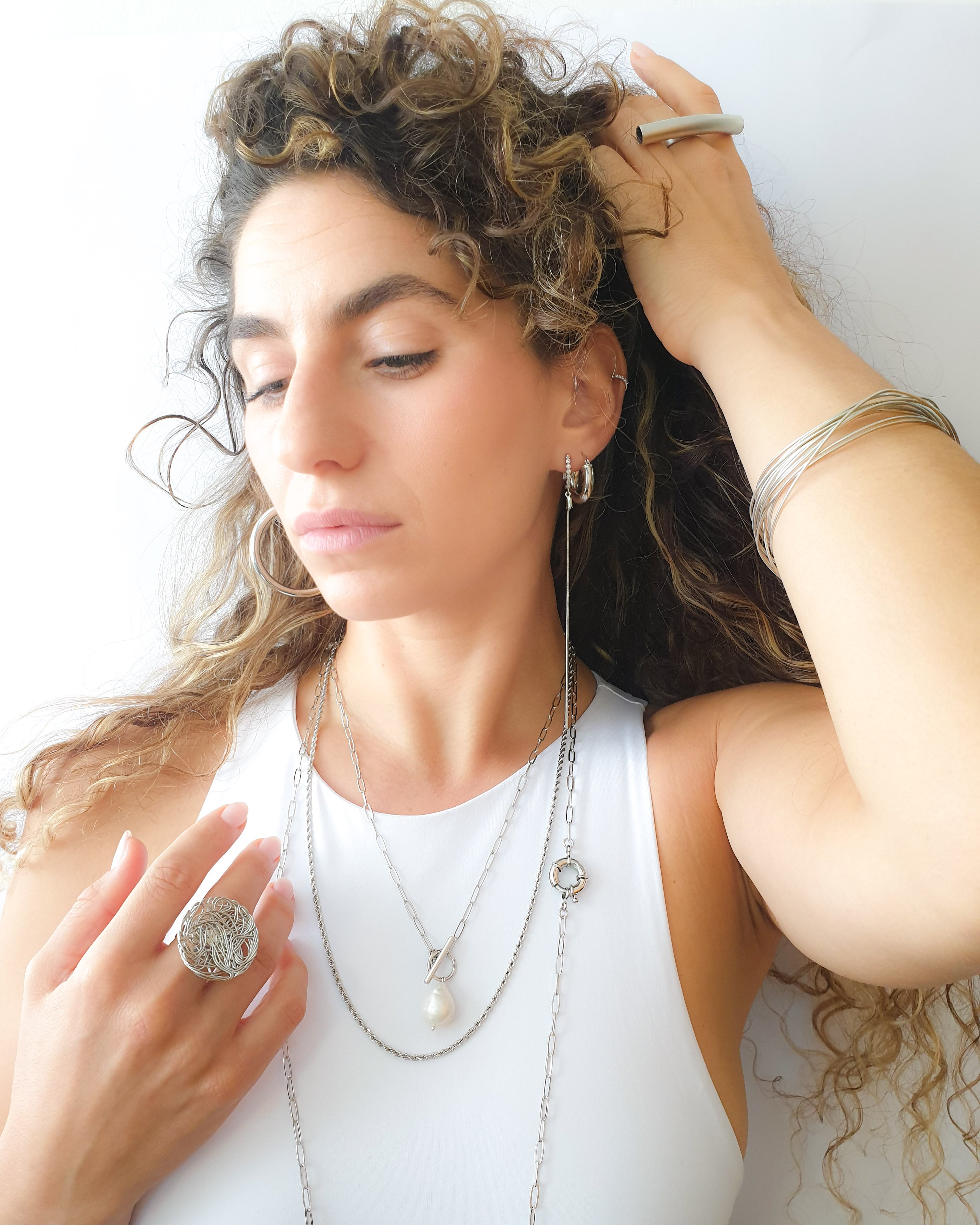 עגילי ג'ולי זירקונים ארוך