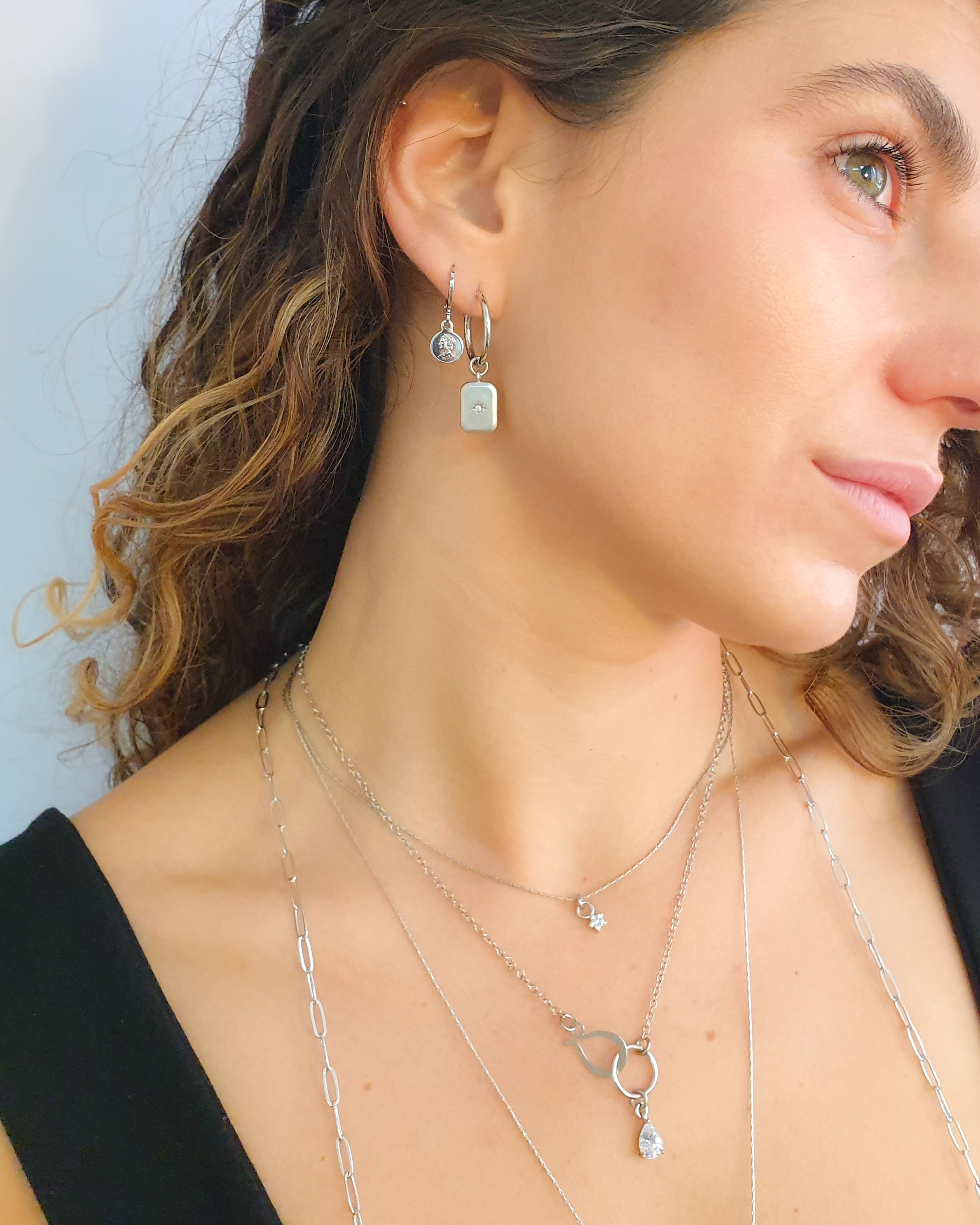 שרשרת טיפה זירקון מדיום