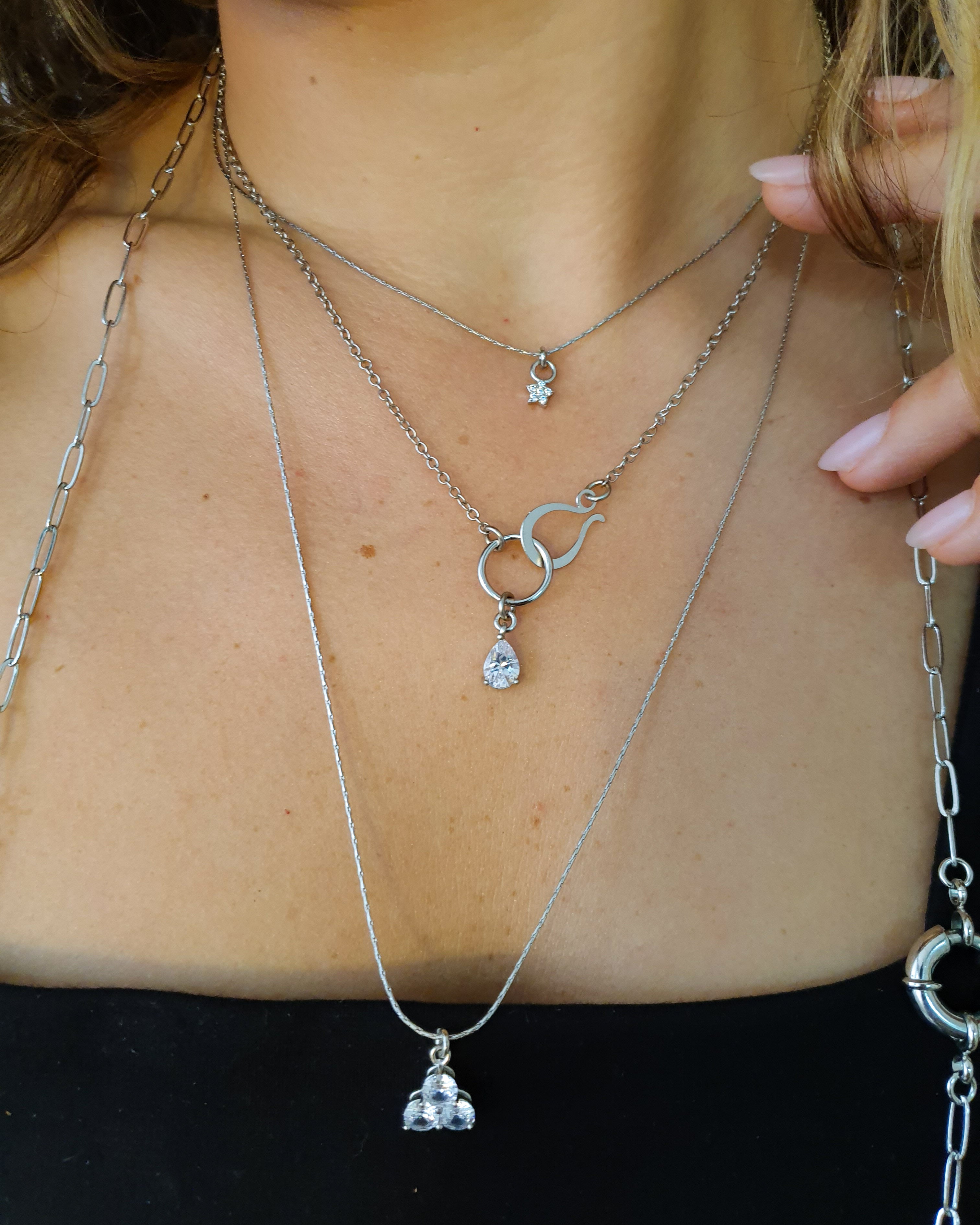 שרשרת טיפה זירקון מדיום