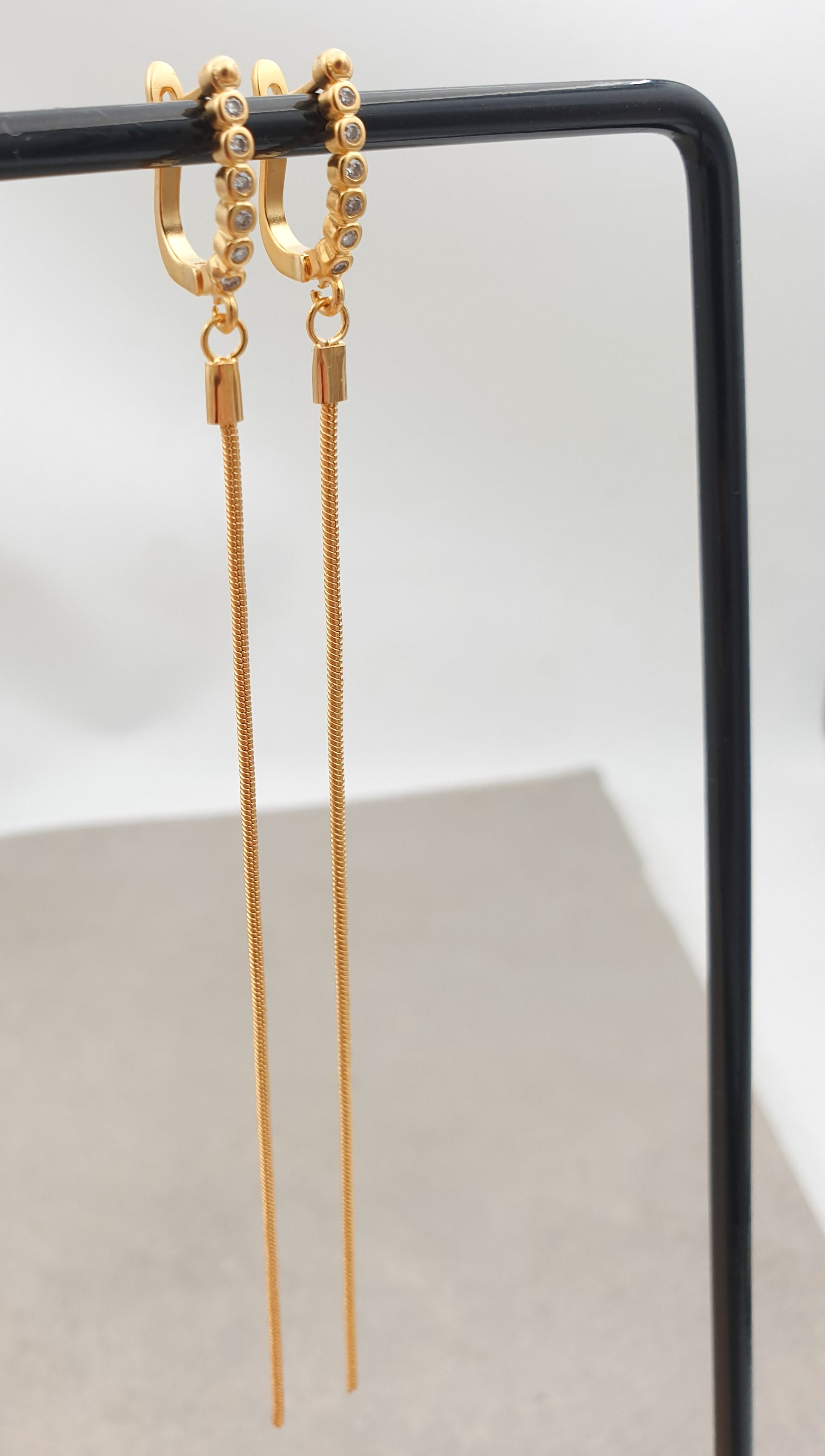 עגילי ג'ולי זירקונים ארוך