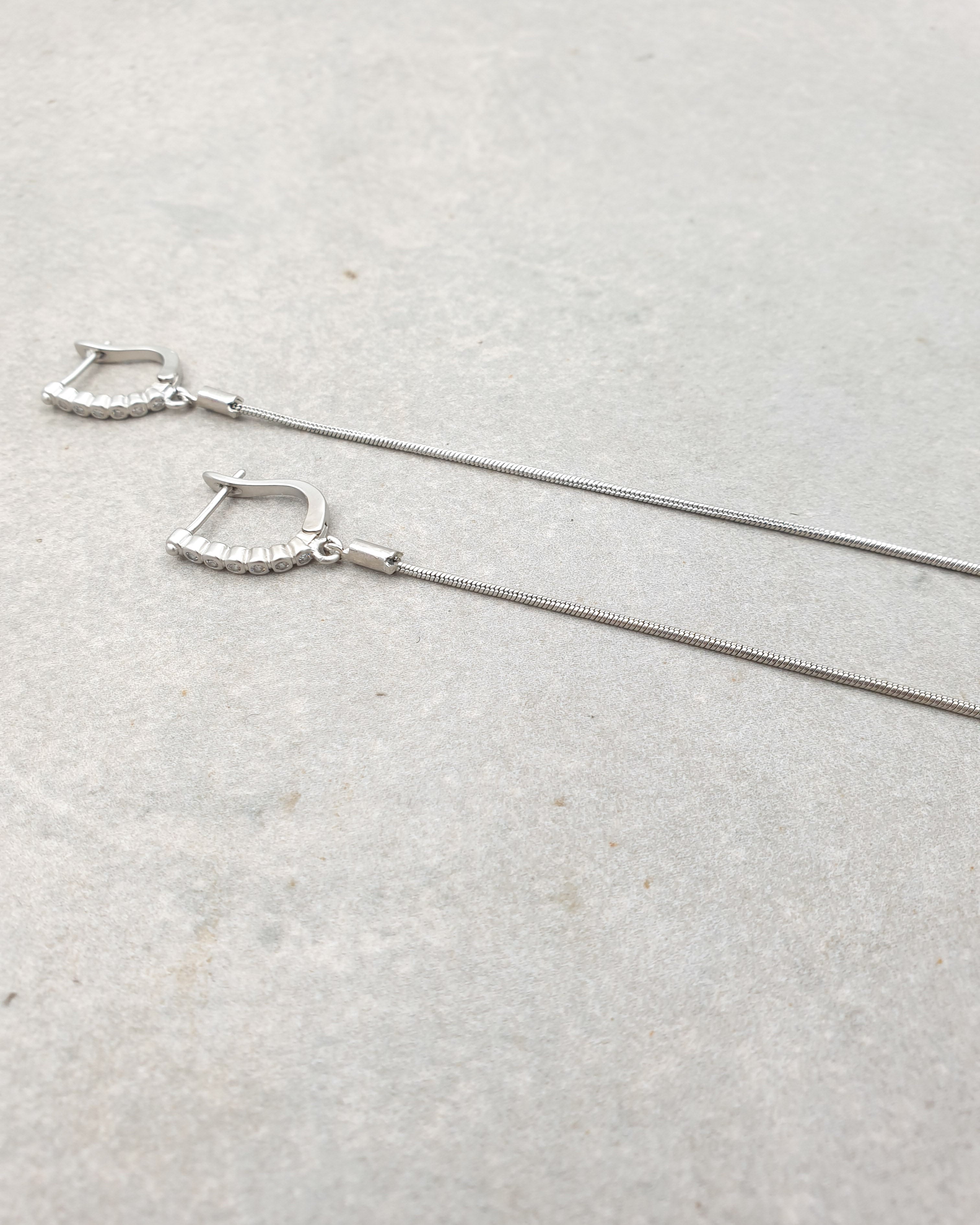 עגילי ג'ולי זירקונים ארוך