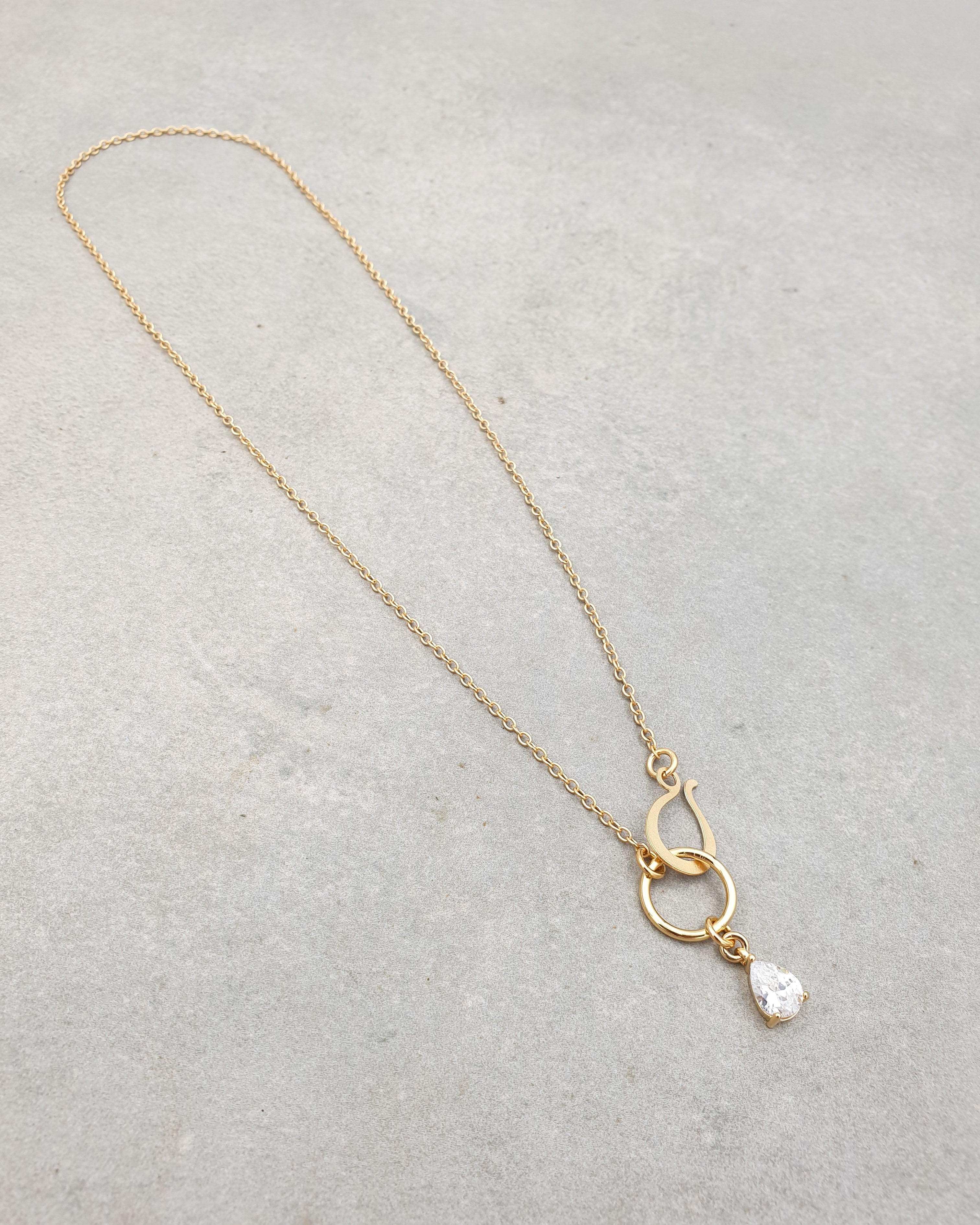 שרשרת טיפה זירקון מדיום