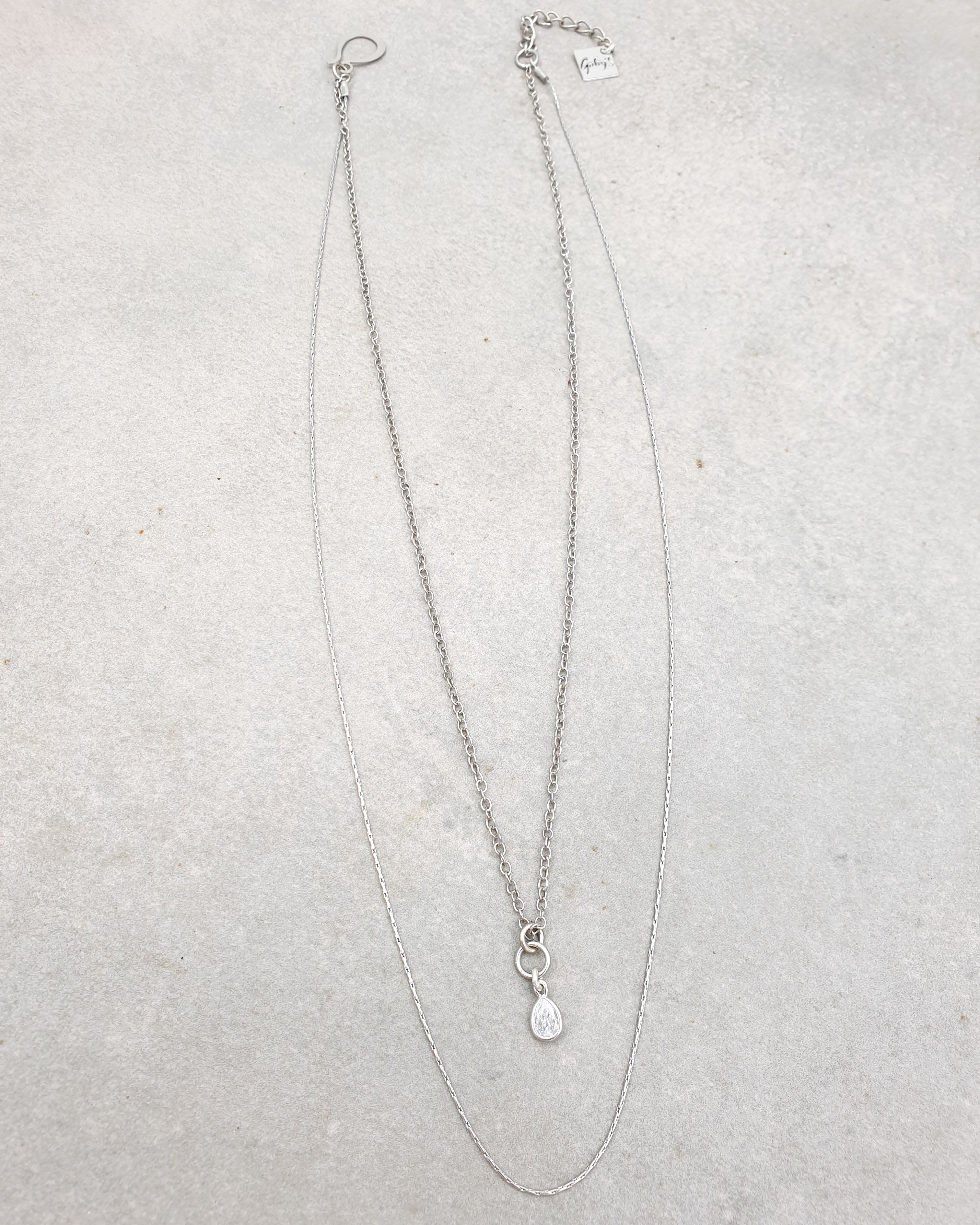 שרשרת טיפה זירקון כפולה