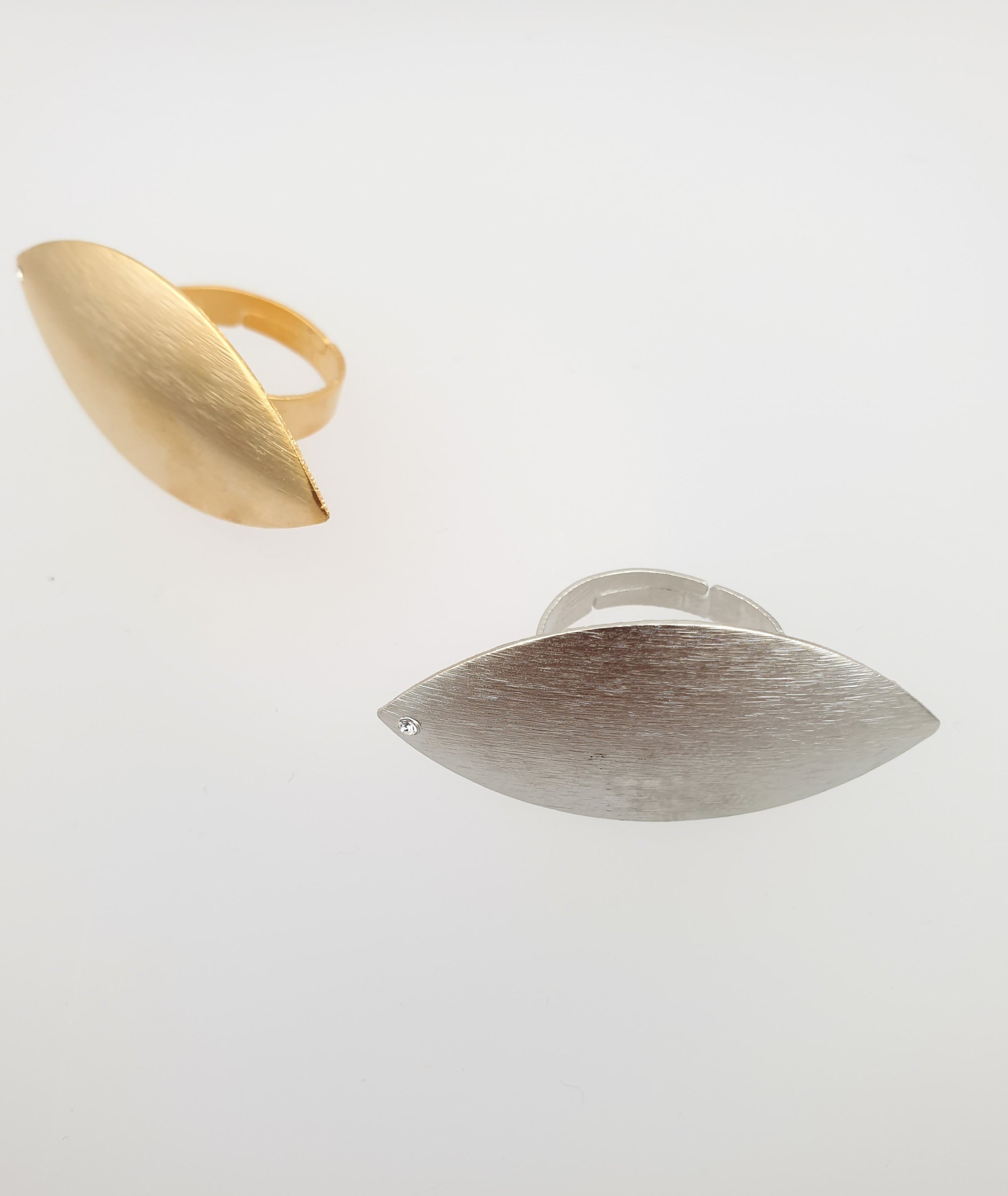 טבעת עלה עבודת יד