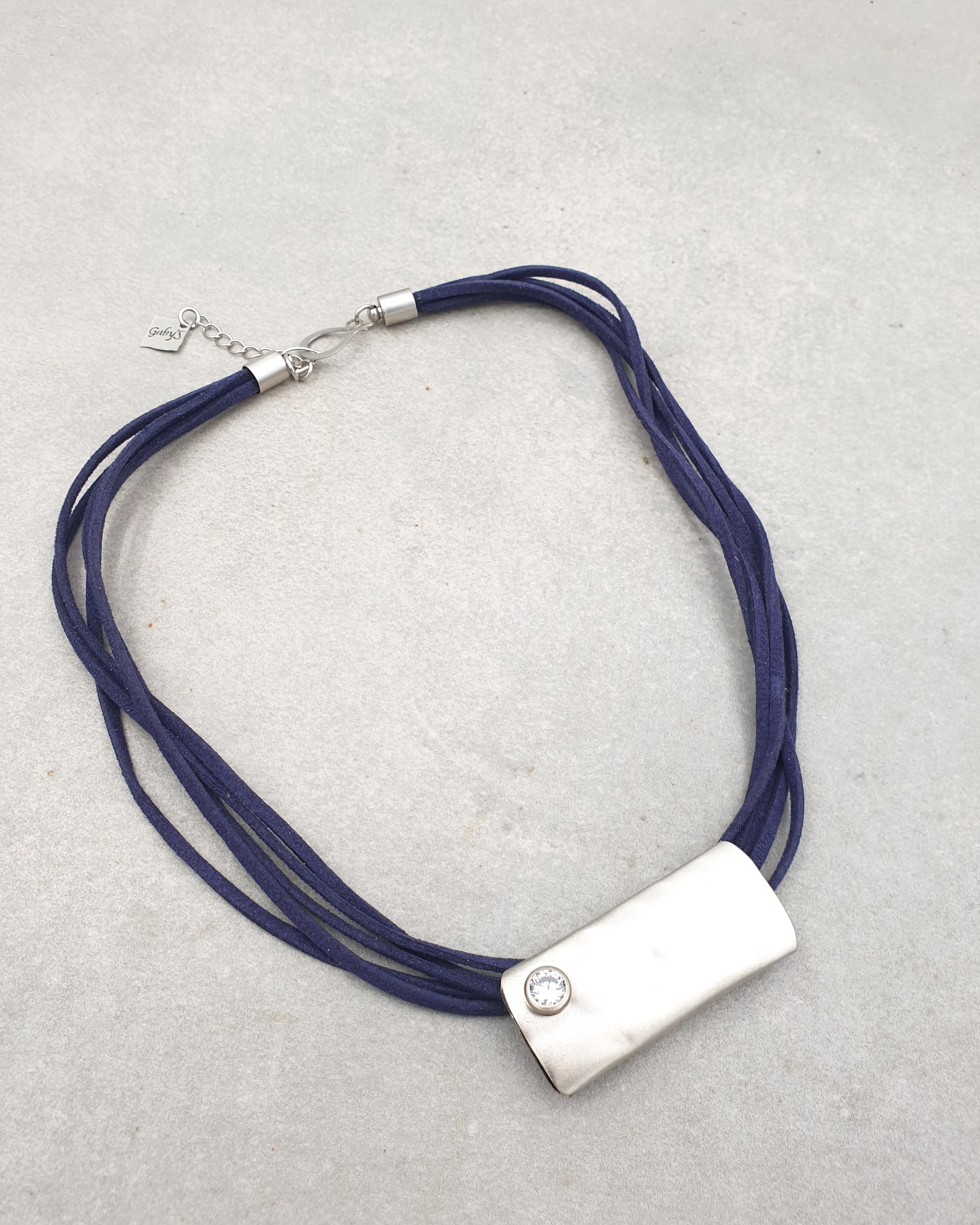 שרשרת מלבנית זירקון עבודת יד