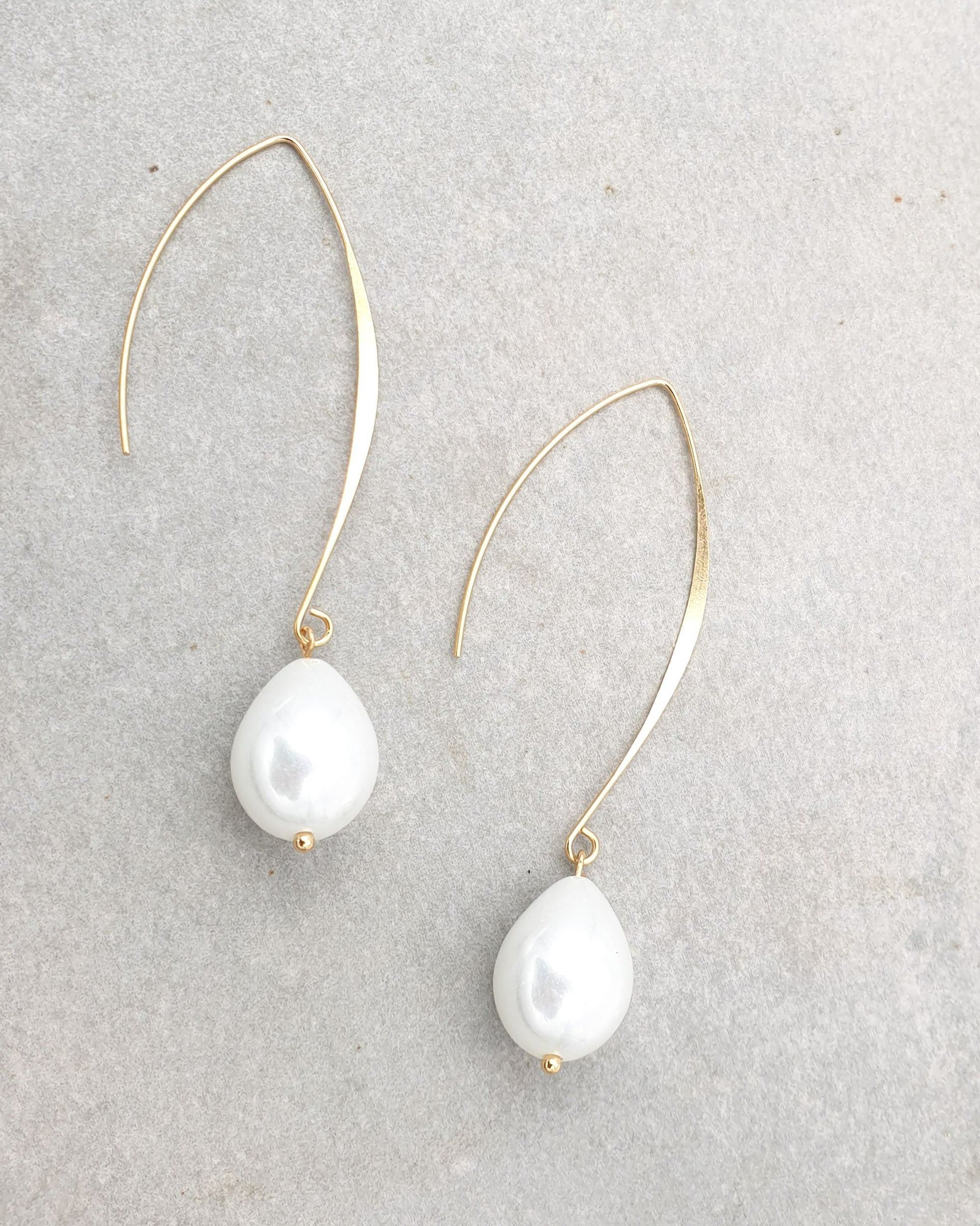 עגילי טיפה פנינה