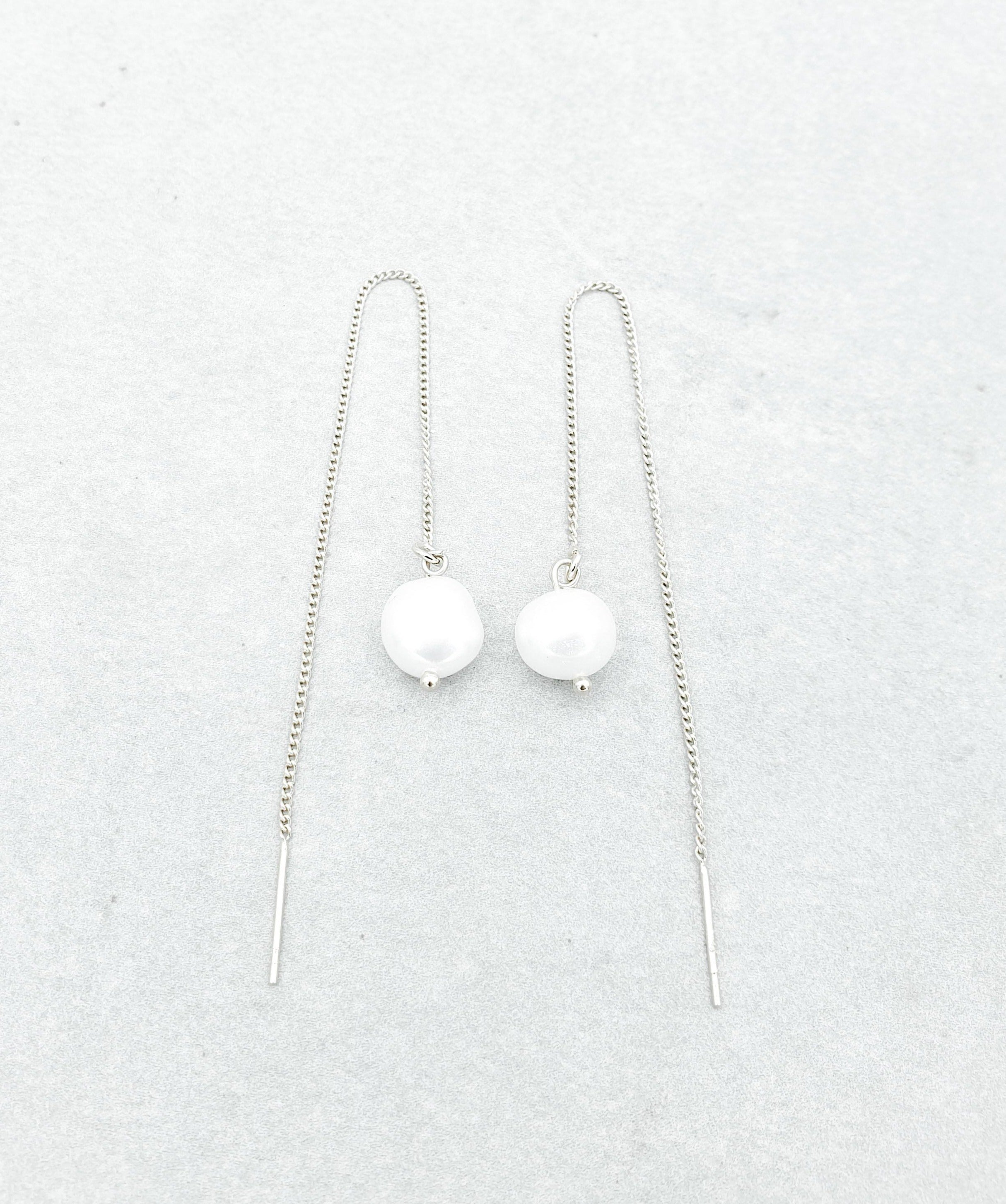 עגילי שרוך פנינה אמיתית