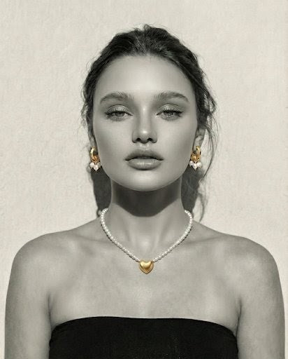 עגילי חישוק קליק פנינים אמיתיות זהב