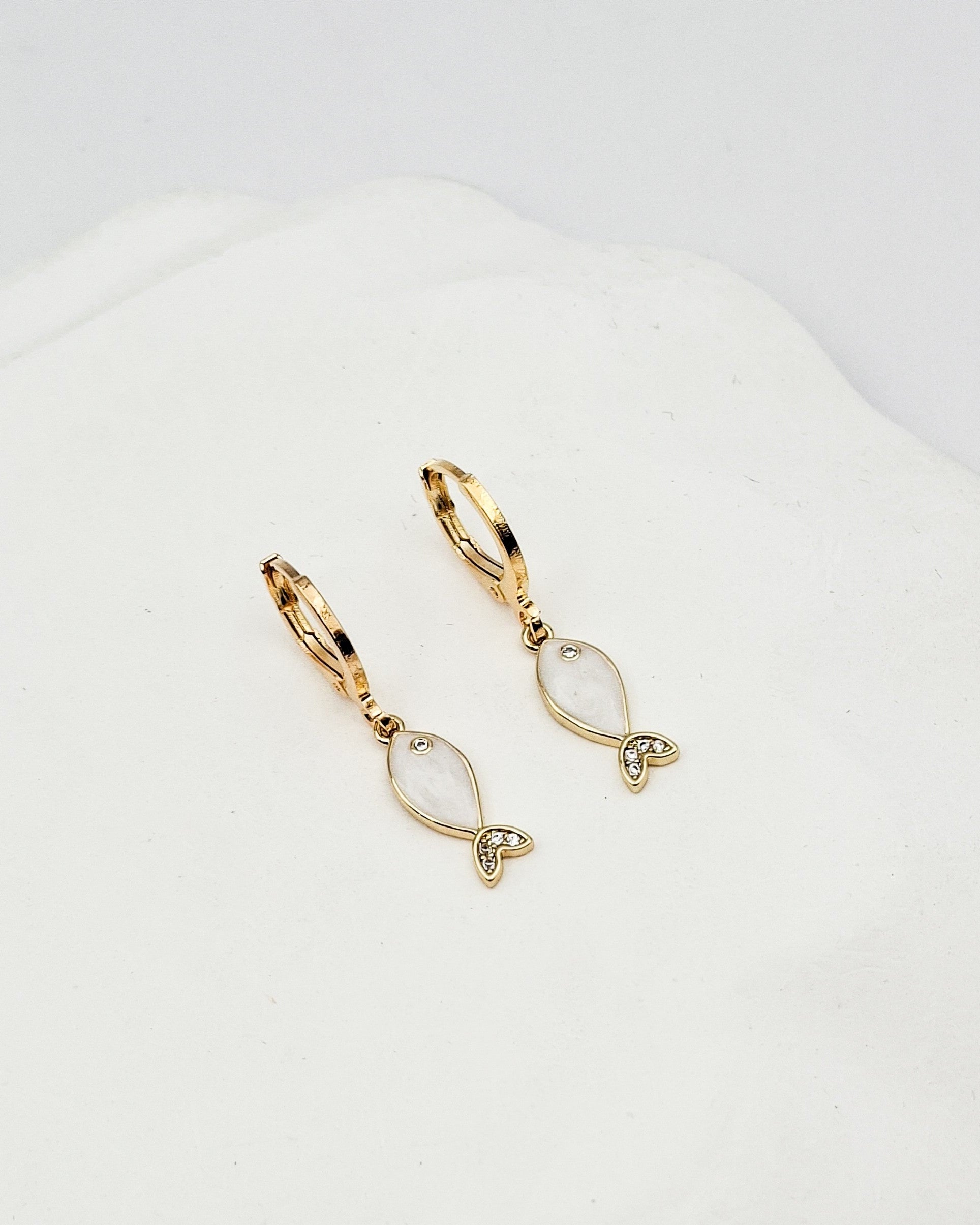 עגילי חישוק דגיגונים אמייל