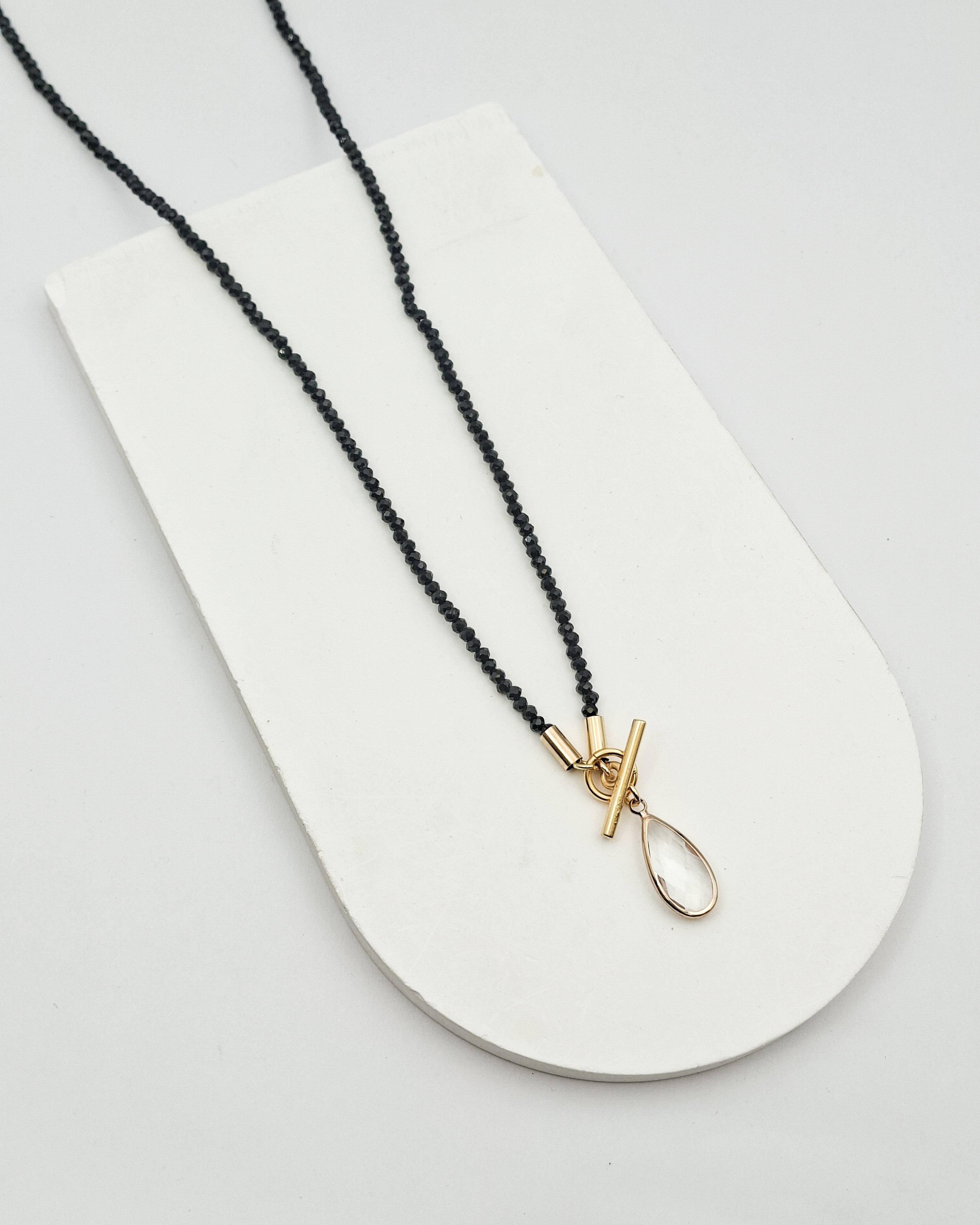 שרשרת קריסטלים ארוכה טיפה שקופה