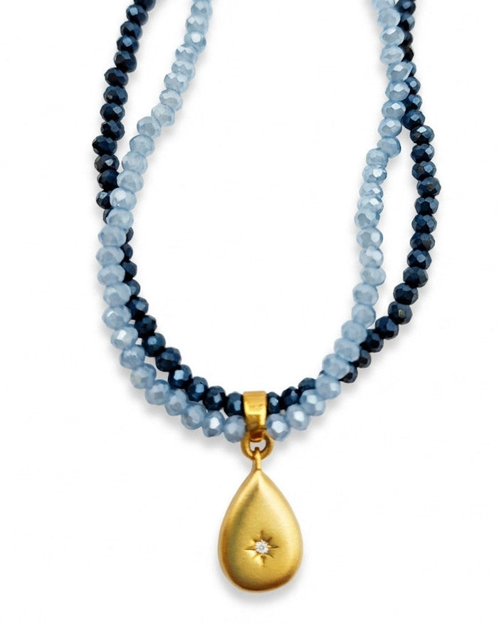 שרשרת קריסטלים כפולה בגוונים שונים