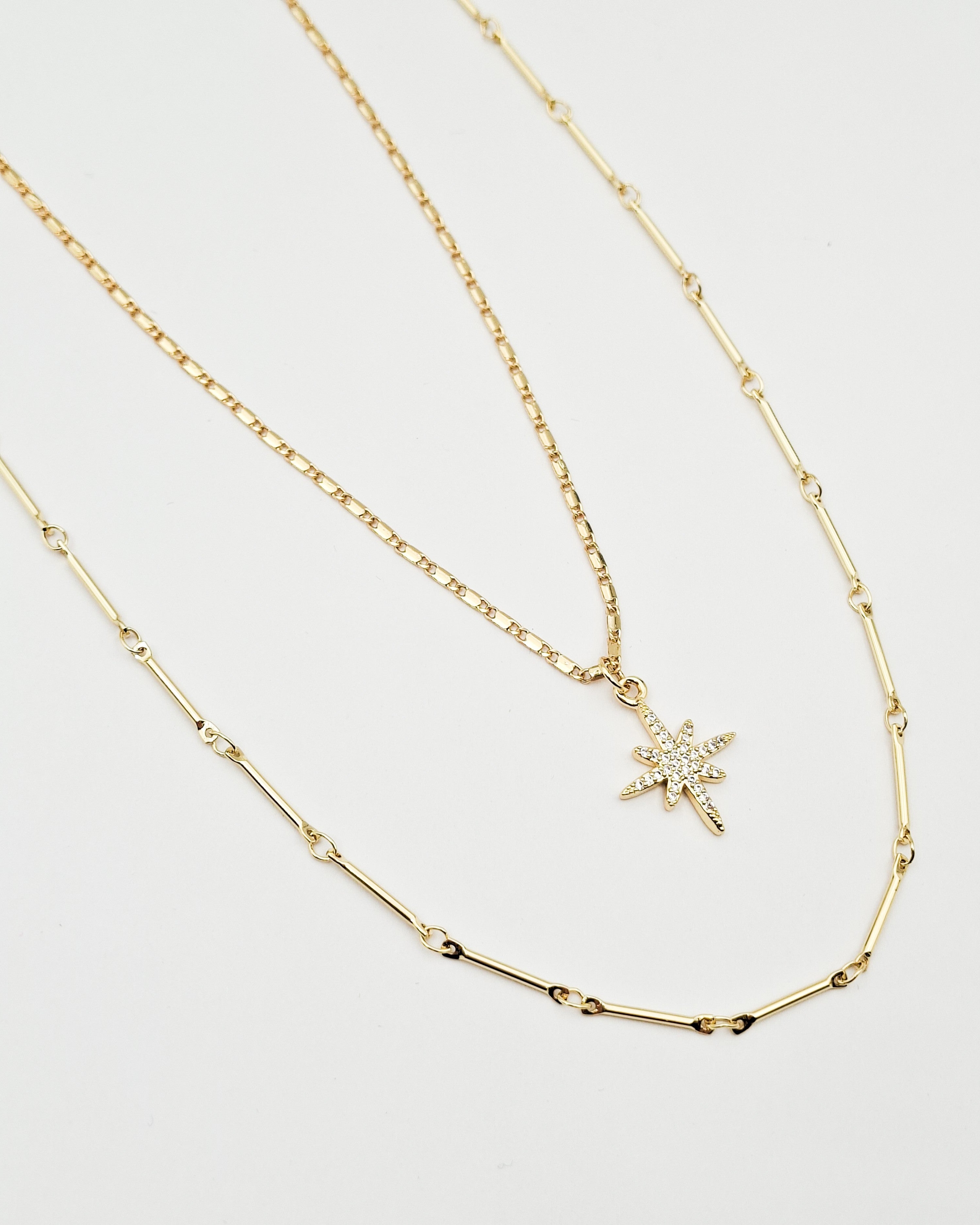 שרשרת דאבל כוכב משובץ