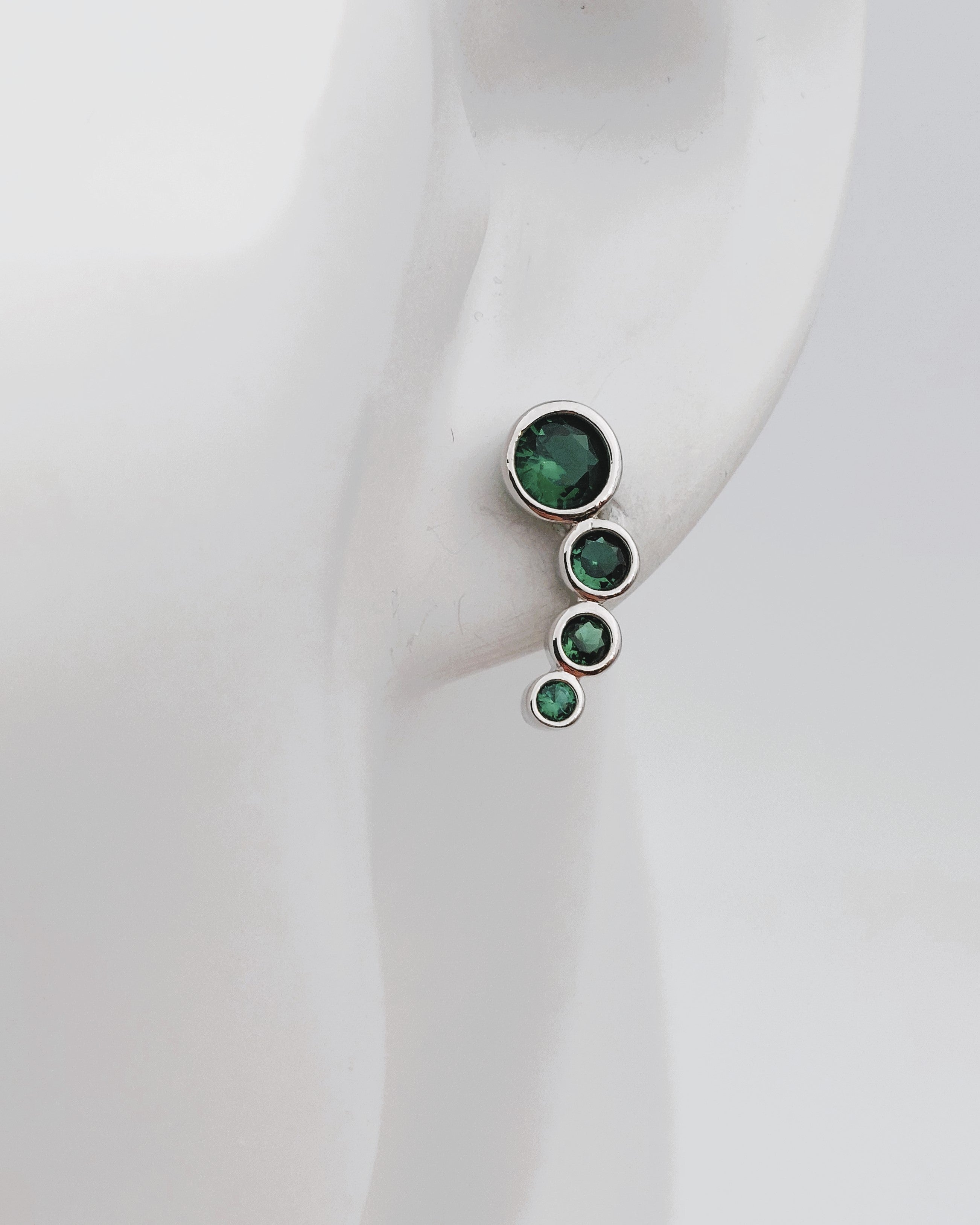 עגילי רצף זירקונים כסף