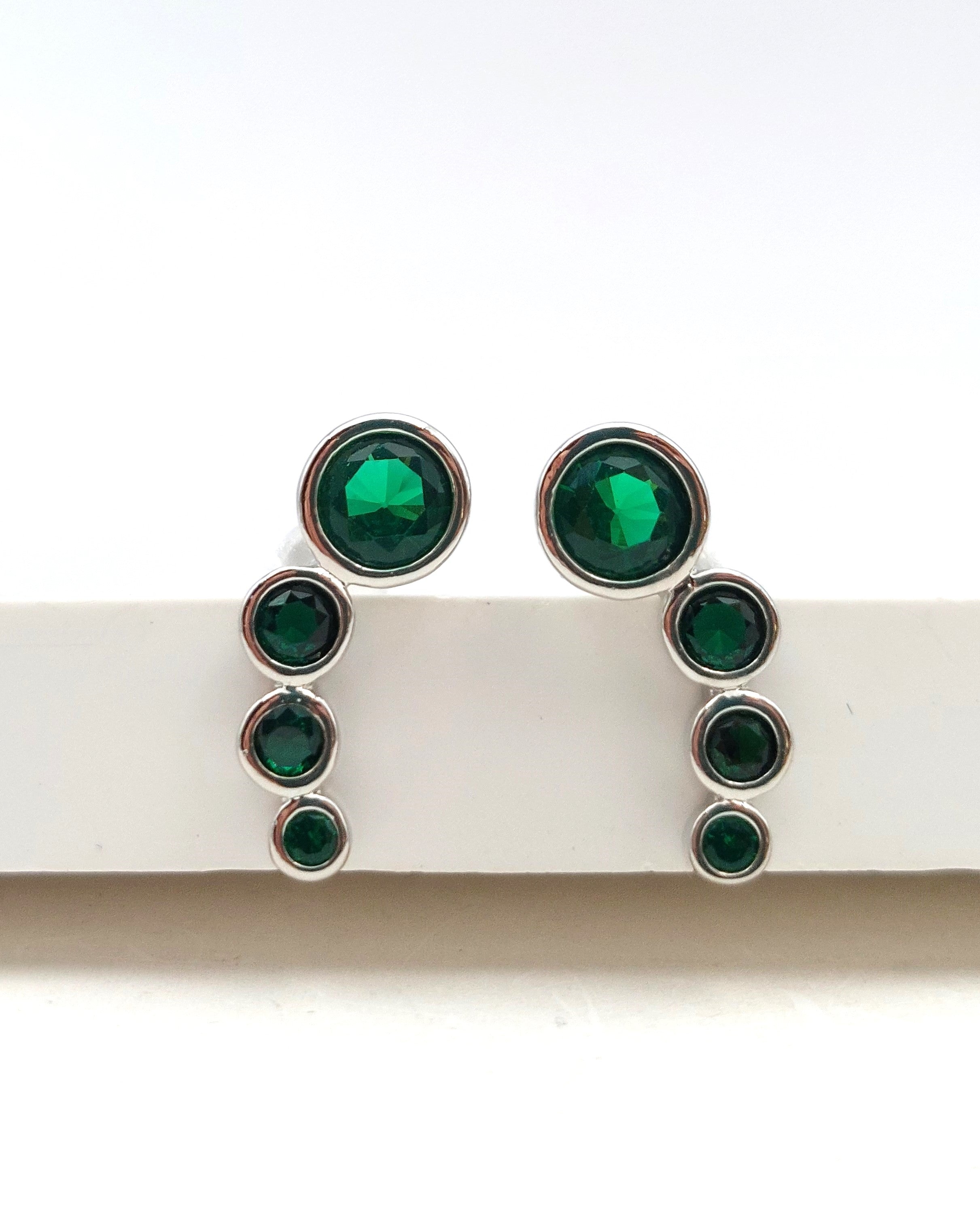 עגילי רצף זירקונים כסף