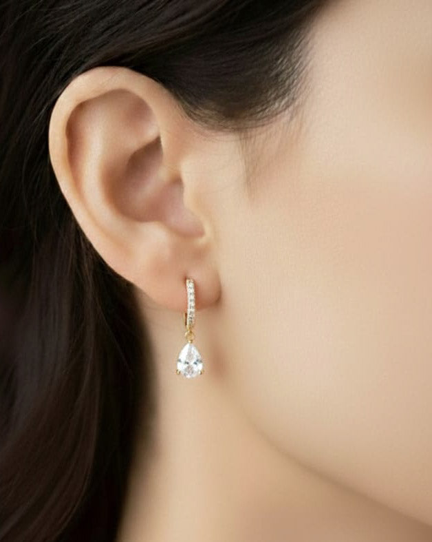 עגילי חישוק דרופ שיין