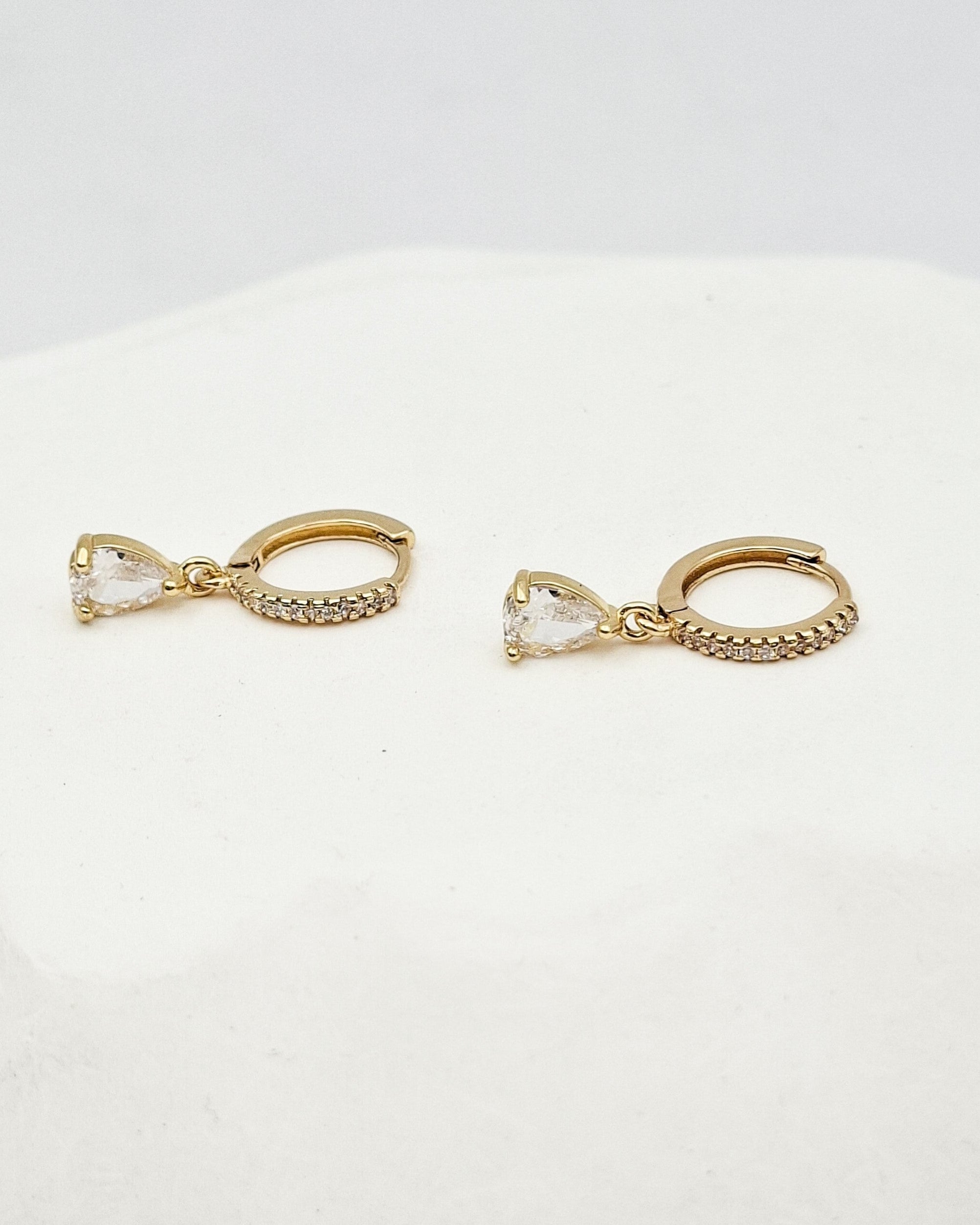 עגילי חישוק דרופ שיין