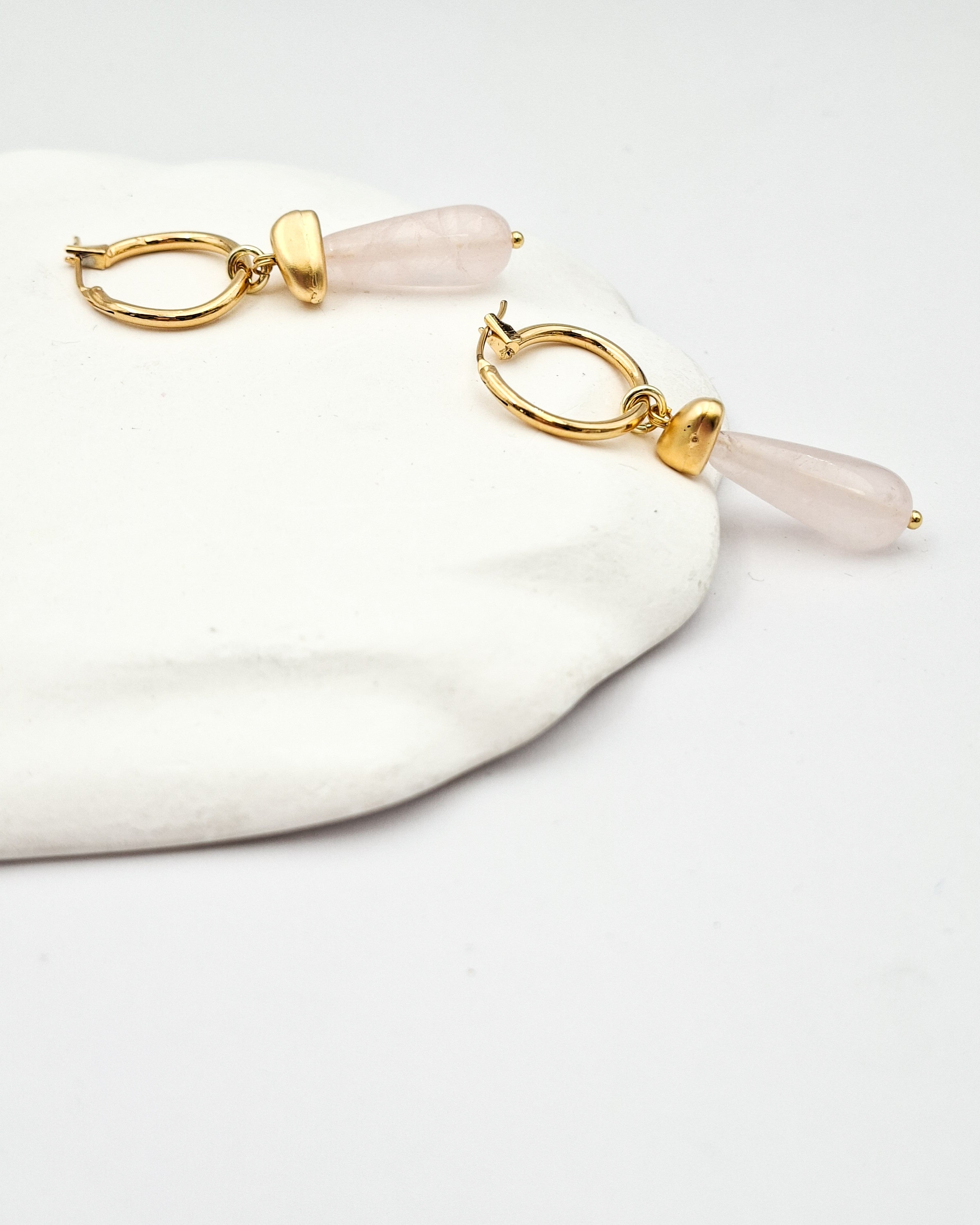 עגילי חישוק פלחים אבן ורודה