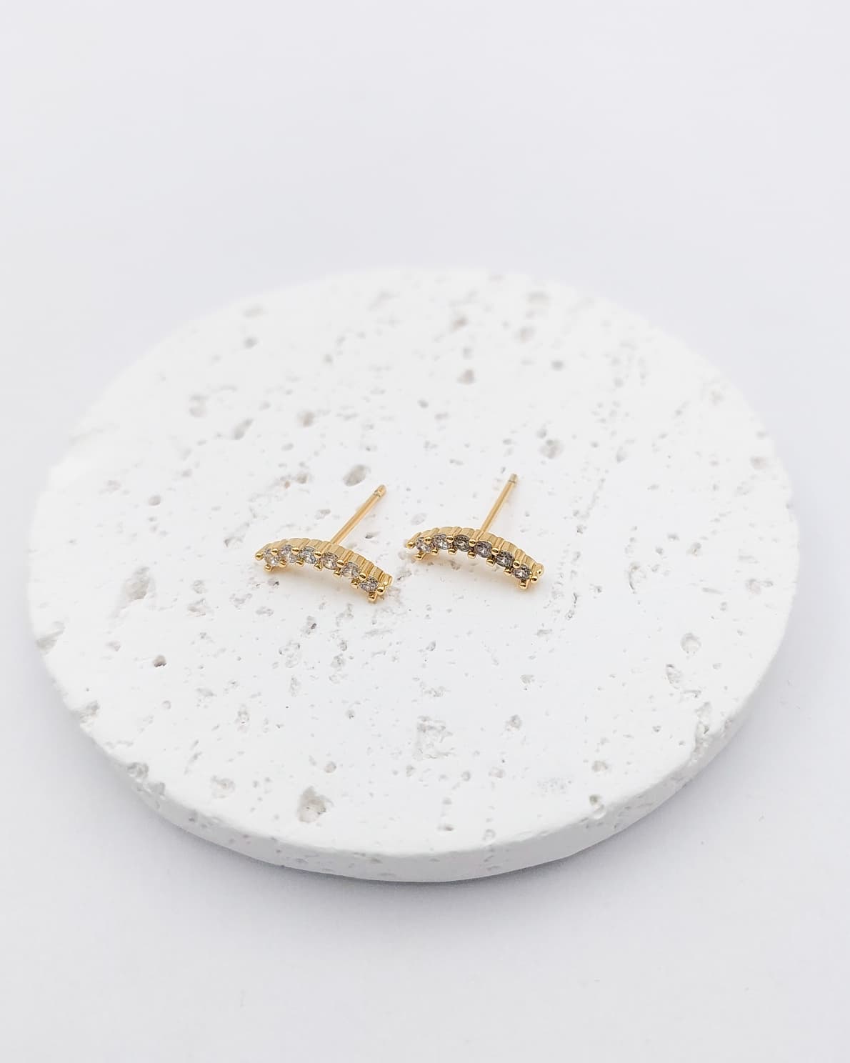 עגילי פס משובץ