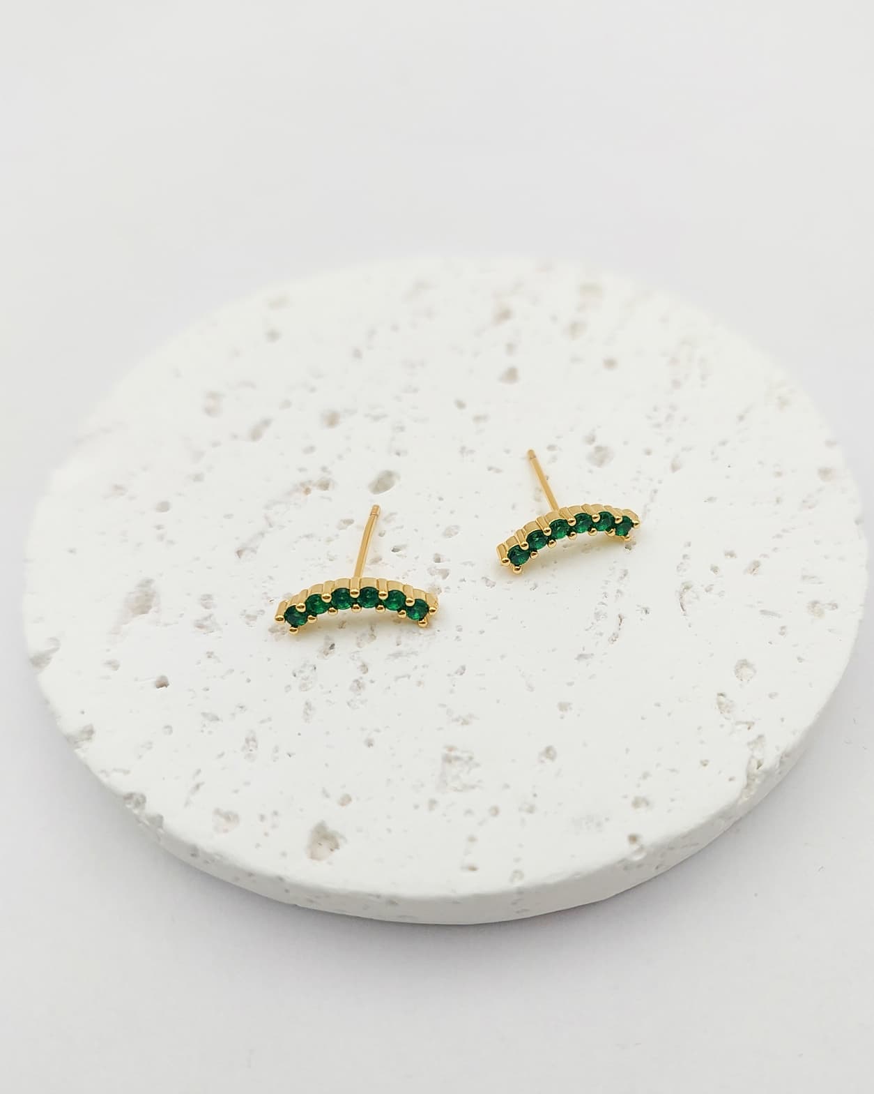 עגילי פס משובץ