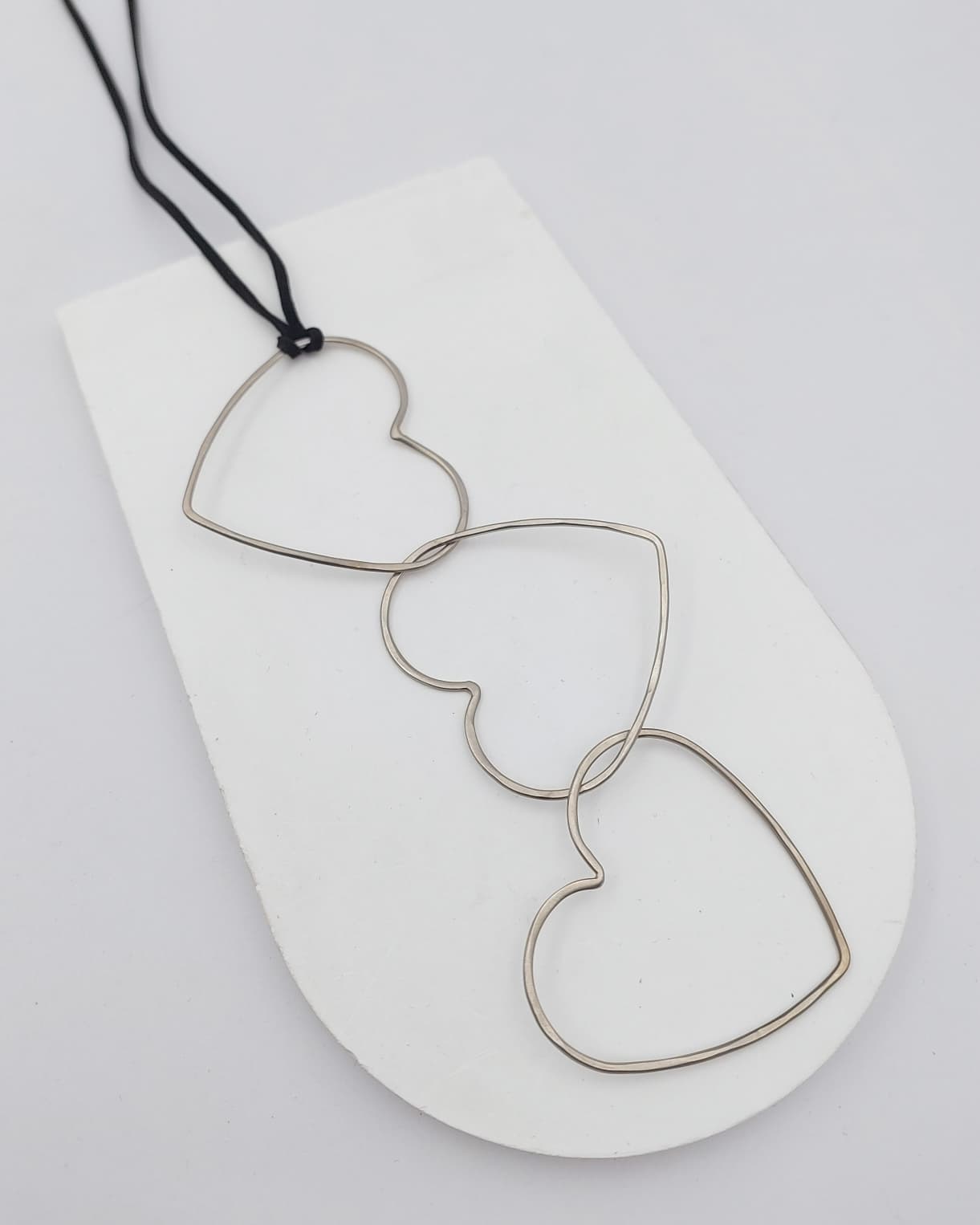 שרשרת טריפל לב גדול כותנה