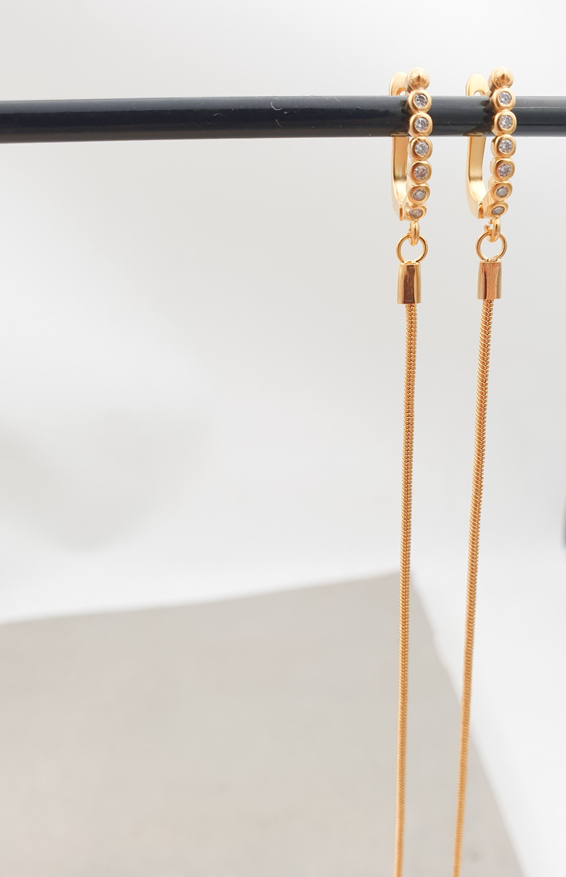 עגילי ג'ולי זירקונים ארוך